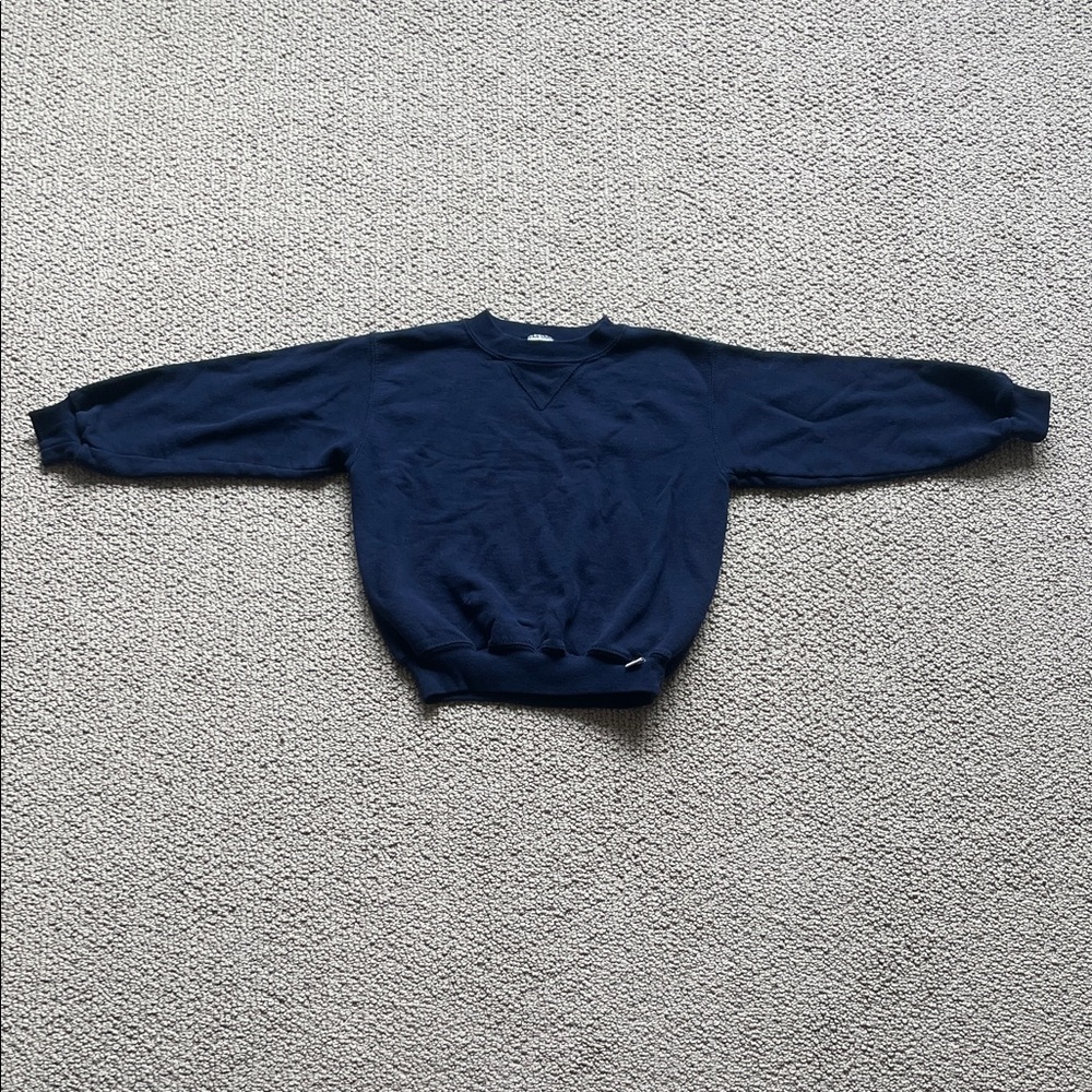 Vintage Russell Athletic Boy’s Dark Blue Crewneck Sweater